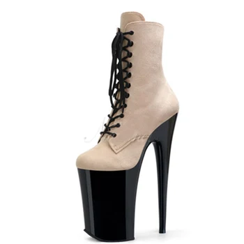 LAIJIANJINXIA/новинка; Пикантные женские ботинки с замшевым верхом 23 см/9 дюймов; Обувь для танцев на платформе и высоком каблуке; Обувь для танцев на шесте;
