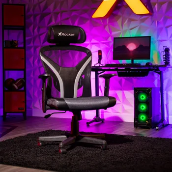 Сетчатое игровое кресло X Rocker Voyage, черное игровое кресло, компьютерное кресло, офисное кресло