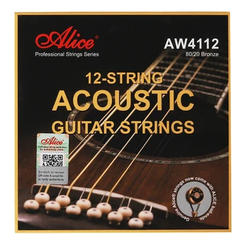 Alice AW4112 AW4212 Струны для 12-струнной акустической гитары с бронзовым антикоррозийным покрытием
