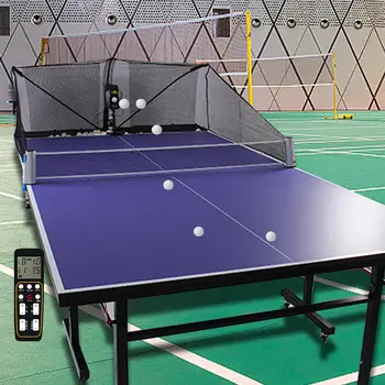Робот-машина для настольного тенниса со 100 мячами для настольного тенниса с сеткой для ловли мячей, робот-тренажер для пинг-понга для детских игроков