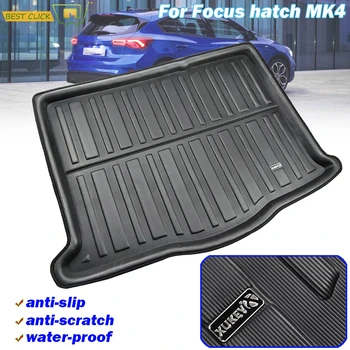 Специально подобранный лоток для багажника, задний коврик для багажника, Водонепроницаемый для Ford Focus MK4, Хэтчбек, 2019 2018, противоскользящий