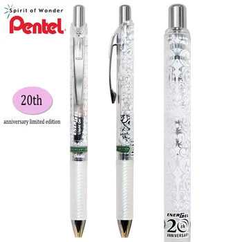 Japan Pentel 20th Anniversary Limited Быстросохнущая Гелевая ручка Юбилейная модель BLN75 Прозрачная ручка 0,5 мм, вставляемая, Черная, Repla