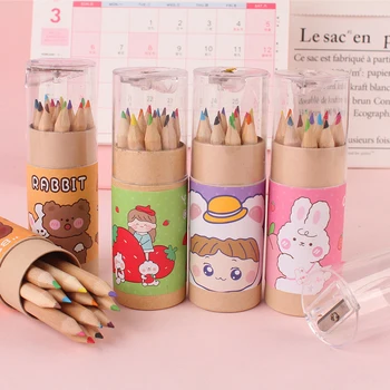12 Цветных карандашей для рисования детей, граффити, Цветные карандаши для учеников, школьные принадлежности, карандаш для обучения искусству в детском саду