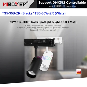 Miboxer Zigbee 3.0 RGB + CCT 2.4 G Светодиодный трековый Светильник 30 Вт Прожектор Рельсового типа Потолочный Tuya APP/DMX512 Передатчик/2.4 G Пульт дистанционного управления