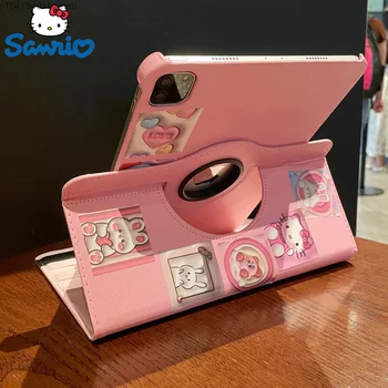 Sanrio Hello Kitty Kuromi DIY Наклейка Для Apple iPad 10-го поколения Защитный Чехол 11 дюймов 12,9 дюйма Air4 5 Вращающийся На 360 Градусов Чехол Из Искусственной кожи
