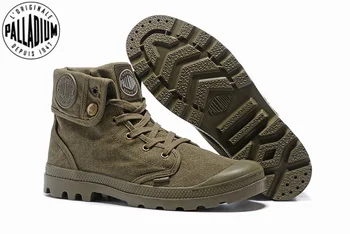 Армейские зеленые кроссовки Palladium Pallabrouse, Мужские Военные ботильоны, парусиновая Повседневная обувь, Мужская обувь для ходьбы, Eur39-45