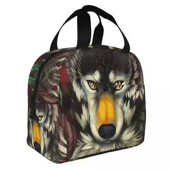 Сумки для ланча Wolf Bento Портативная сумка для ланча из утолщенной алюминиевой фольги для мальчиков и девочек