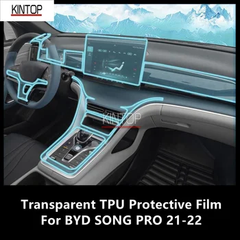 Для Центральной консоли салона автомобиля BYD SONG PRO 21-22 Прозрачная защитная пленка из ТПУ, пленка для ремонта от царапин, аксессуары для ремонта