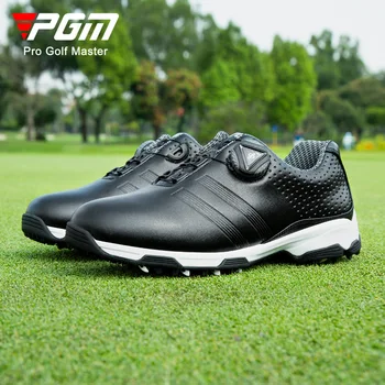 Женская обувь для гольфа PGM, Новый водонепроницаемый верх, вращающиеся шнурки, противоскользящие заклепки