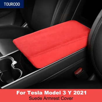 Автомобильный Стайлинг Внутренняя Центральная консоль Подлокотник Защитный чехол для Tesla Модель 3 Y 2021