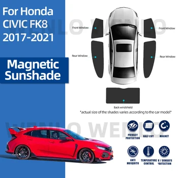 Для Honda CIVIC FK8 Тип R Тип-R 2016-2021 Автомобильная Занавеска На Окно Солнцезащитный Козырек Чехлы Магнитный Солнцезащитный Козырек Солнечные Автоаксессуары