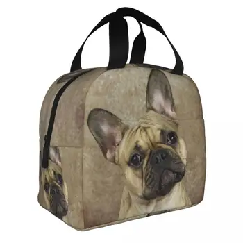 Французский Бульдог, термоизолированная сумка для ланча, Женская, детская, Многоразовая, для домашних собак, Ланч-бокс для школы, офисной работы, сумки для пикника, сумки для еды
