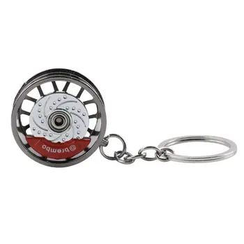 Брелок для ключей со ступицей колеса, металлическое кольцо для ключей, подвеска, Вращающиеся на 360 Градусов Колесные тормозные колодки