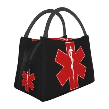 Emt Star Of Life Изолированные сумки для ланча для женщин, Водонепроницаемые сумки для ланча для парамедиков, термосумки, сумка для ланча, Пляжный Кемпинг, Путешествия