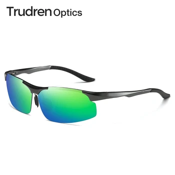 Trudren Легкие спортивные солнцезащитные очки без оправы, мужские Поляризованные солнцезащитные очки UV400, настраиваемые алюминиевые велосипедные солнцезащитные очки 5007