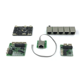 Неуправляемый 5 портов 10/100 м промышленный модуль коммутатора Ethernet Плата PCBA OEM с автоматическим определением портов Материнской платы Ethernet
