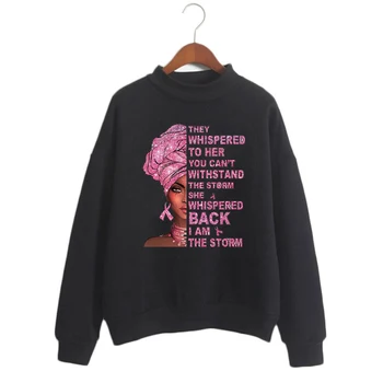 Розовые толстовки с меланином, женская одежда, красивая черная толстовка с принтом для девочек, женский свитер, топы femme sudadera mujer 2019