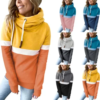 Женский свитер 2023, Новая осенне-зимняя однотонная Повседневная Водолазка с капюшоном, женская одежда