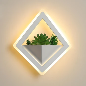 Настенные светильники Nordic plant Креативный прикроватный бра для спальни, гостиной, простой современный проход, акриловый современный светодиодный настенный светильник для помещений