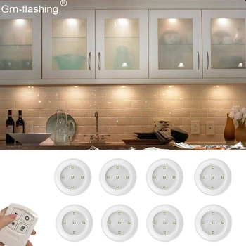 Беспроводной Пульт дистанционного управления Светодиодный светильник под шкаф для Кухни, Прикроватная тумбочка для спальни, настенный светильник, Питание от аккумулятора, Подсветка для гардероба