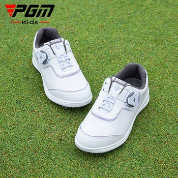 Детские кроссовки для гольфа PGM, нескользящая водонепроницаемая дышащая обувь для гольфа для мальчиков и девочек, уличные кроссовки для гольфа