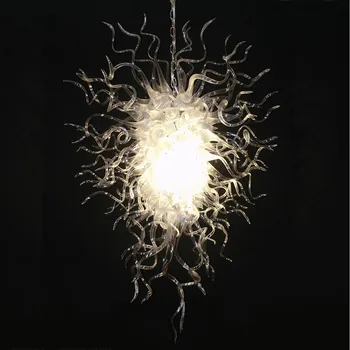 Современная художественная стеклянная люстра ручной работы с прозрачной цепочкой, подвесные светильники 110 см