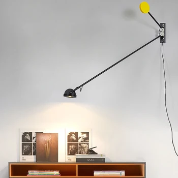 Регулируемый настенный светильник с поворотным рычагом, длинный светодиодный настенный светильник, Прикроватный светильник для гостиной, настенное бра