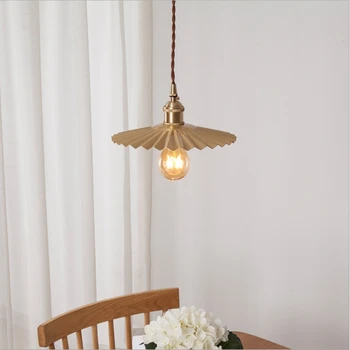 Японский дизайнерский подвесной светильник золотая гостиная светодиодная лампа в стиле постмодерн спальня промышленный интерьер кухня Латунный подвесной зонт