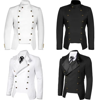 2023 Новый Двубортный Блейзер в средневековом готическом стиле, мужской пиджак, Повседневное модное пальто, одежда для выступлений на Хэллоуин