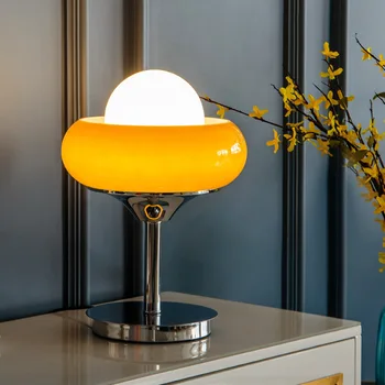 Терпкая настольная лампа, стеклянный абажур, прикроватный светильник для спальни, ночник, домашний декор, атмосфера в гостиной, столовой, современная светодиодная настольная лампа