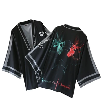 Аниме Sword Art Онлайн Кирито косплей костюм шифоновый плащ халат солнцезащитная одежда