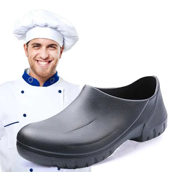 Обувь шеф-повара гостиничной кухни, черные, белые, для приготовления пищи в ресторане, нескользящие тапочки для работы на кухне, маслостойкие, водонепроницаемые для защитной обуви на плоской подошве