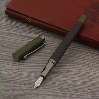 Матовая зеленая Авторучка в металлическую полоску, пистолет, Серая ручка для коррекции осанки, Канцелярские принадлежности, Школьные принадлежности, Чернильные ручки