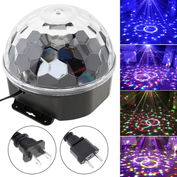 Хрустальный Волшебный Шар Led Stage Light 6 Цветов 20 Вт RGB Disco DJ Сценическое Освещение Цифровое с 3-режимным Голосовым Управлением Циклическим Вращением на 120 °