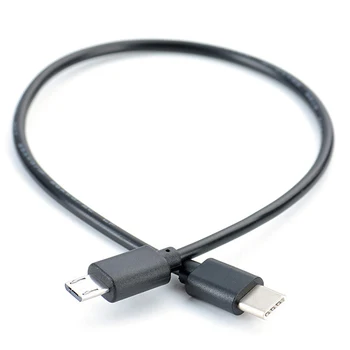 1шт Штекер USB Type C для Micro USB 5-контактный штекер B Конвертер OTG Адаптер Кабель для передачи данных для мобильных телефонов 30 см