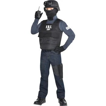 Детский костюм агента ФБР, пуленепробиваемый костюм, комплект из 5 предметов, бронежилет, костюм спецназа для выступлений, костюм на Хэллоуин