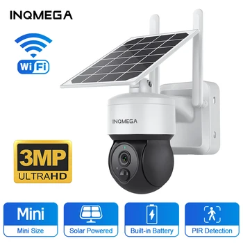 INQMEGA WIFI/4G 3mp HD Наружная камера Мини Солнечная Батарея PTZ-Камера 12000mAh IP66 Беспроводная 2-Полосная Камера наблюдения с обнаружением разговора