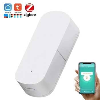 Tuya Smart ZigBee Белый Противоугонный вибрационный датчик движения Smartlife Дверной оконный настольный детектор безопасности для домашней безопасности