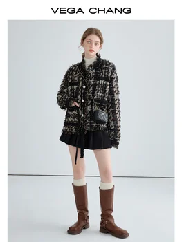 Маленькое ароматное ветровое пальто для женщин, короткая осенне-зимняя новинка 2023 года, твидовая куртка с бахромой