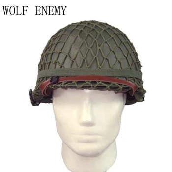 Новый Тактический военный стальной шлем WW2 U.S M1 с сетчатым покрытием Реплика оборудования Второй мировой войны