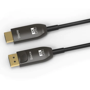 Адаптер оптического кабеля, совместимый с 4K DisplayPort и HDMI, Корпус из цинкового сплава, оболочка из TPE, Однонаправленный DP 1.2-HD 2.0 для YouTube