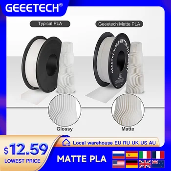Geeetech Матовая нить накаливания PLA 1,75 мм, катушка весом 1 кг (2,2 фунта), материал для 3d-принтера полимолочная кислота, матовая текстура, Вакуумная упаковка