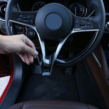 Для Alfa Romeo Giulia Stelvio 2017-2019 ABS Матовый Черный Автомобильный Руль U Образная Рамка Накладка Наклейка Автомобильные Аксессуары