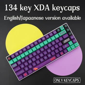 134Key PBT Keycap EVA-1 Японские Персонализированные Колпачки для ключей сублимацией краски Для механической клавиатуры XDA Profile cherry MX Switch