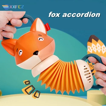 Новая игрушка-аккордеон Fox, имитирующий инструмент для раннего обучения детей, Музыкальный мобильный колокольчик, игрушка для раннего обучения детей, музыкальная игрушка в подарок