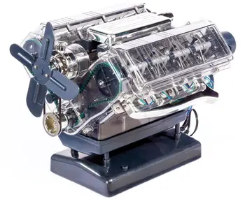 250 шт. + МИНИ-комплект для сборки модели двигателя V8, Прозрачный визуальный Запускаемый Подарок На День Рождения, игрушки STEAM