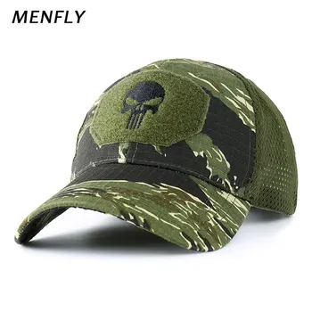 Военная бейсболка с камуфляжем в виде черепа, Полосатая рыбацкая шляпа Browning, тактические охотничьи кепки для мужчин, Армейская летняя шляпа в тигровую полоску