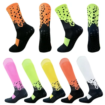 Новые противоскользящие футбольные носки со средней трубкой, мужские И женские футбольные носки Длиной до колена, Силиконовая ручка, спортивное полотенце, нижние носки