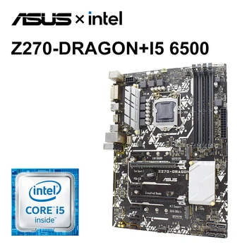 Комплект материнской платы Asus Z270-DRAGON + i5 6500 DDR4 Intel Z270 1151 Z270M 64G Поддержка процессоров Core i7/i5/i3 DVI SATA 6 ГБ/сек. Слот PCI-E X16