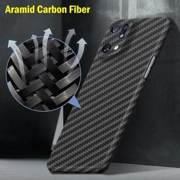 Крышка с точным Отверстием для OPPO Find X5 Pro Aramid Case для OPPO Find X5 Pro Чехол из настоящего углеродного арамидного волокна Ультратонкий и легкий Funda
